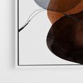 Obraz w ramie 50x50 - Kolorowe Wizje - abstrakcyjne plamy akwarelowe, czarny szkic - rama biała