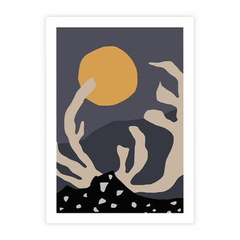 Plakat bez ramy 21x30 - Tajemniczy Księżyc - nowoczesna sztuka, plakat