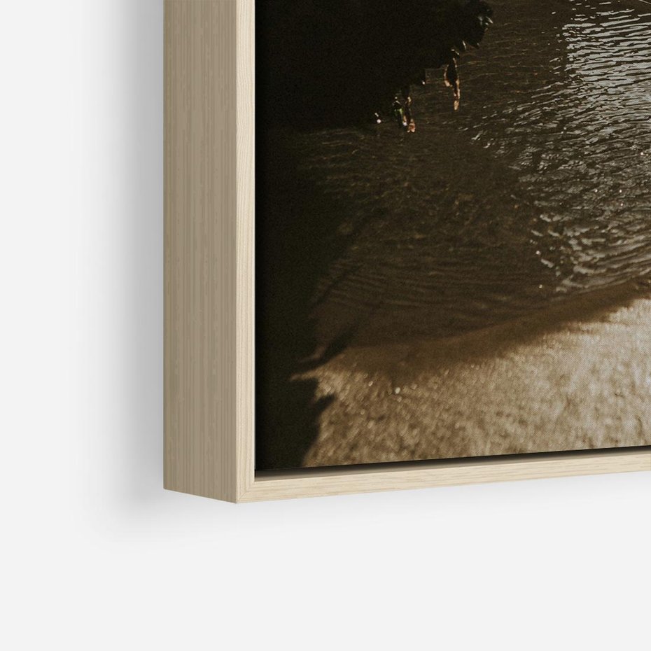 Obraz w ramie 50x50 - Relaksujący Raj - plaża, morze - rama drewno