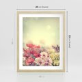 Plakat w ramie 40x50 - Delikatne kwiaty pastelowe - kwiaty, pastelowe - rama drewno
