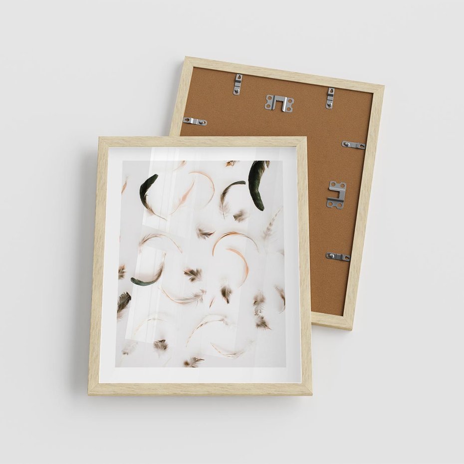 Plakat w ramie 40x50 - Kompozycja z Piór - pióra, kompozycja - rama drewno