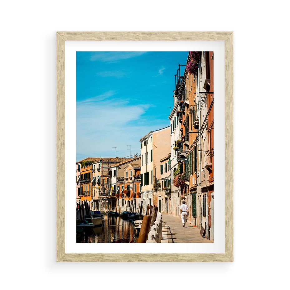 Plakat w ramie 50x70 - Magia Miejskiego Krajobrazu - uliczka, perspektywa - rama drewno