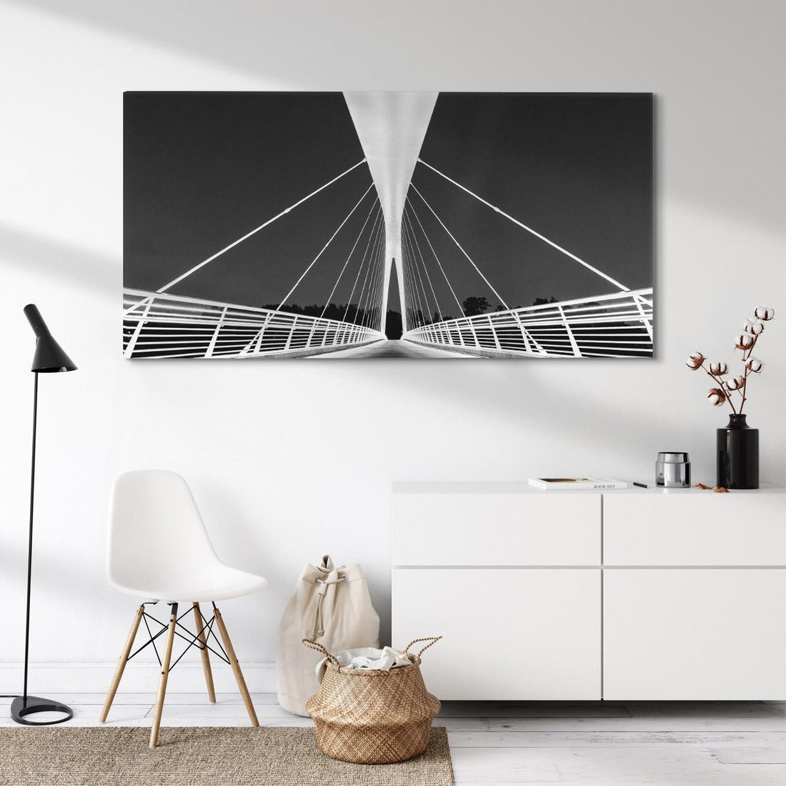 Obraz na płótnie 100x50 - Most nocą - Architektura - most, noc