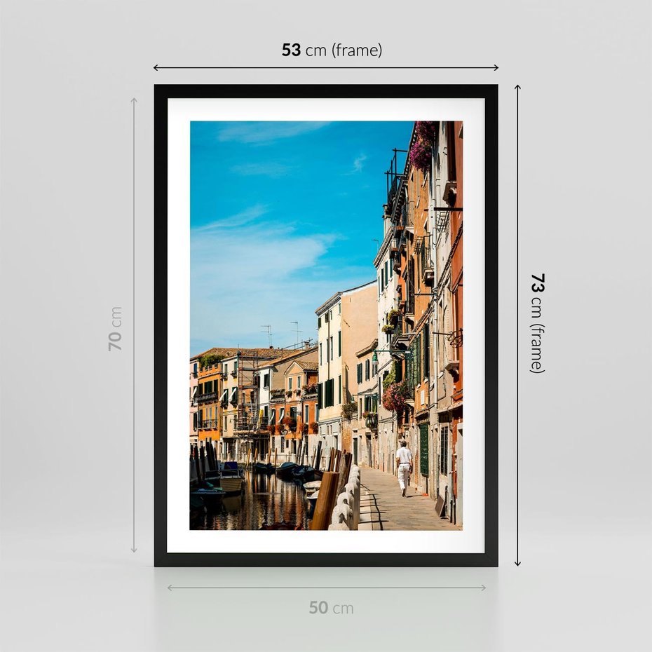 Plakat w ramie 50x70 - Magia Miejskiego Krajobrazu - uliczka, perspektywa - rama czarna