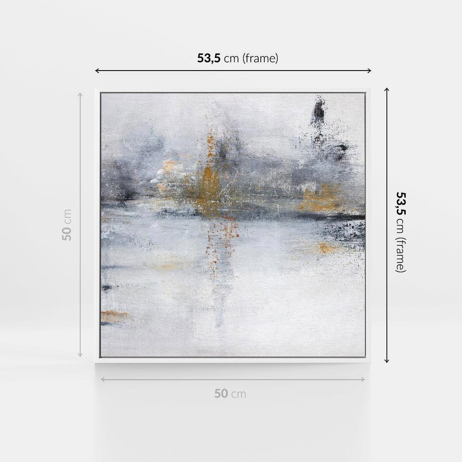 Obraz w ramie 50x50 - Kontrastujące Chaosy - abstrakcja, kontrast - rama biała