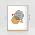 Plakat w ramie 40x50 - Wewnętrzne Formy - koła okręgi, abstrakcyjna nowoczesna sztuka - rama drewno