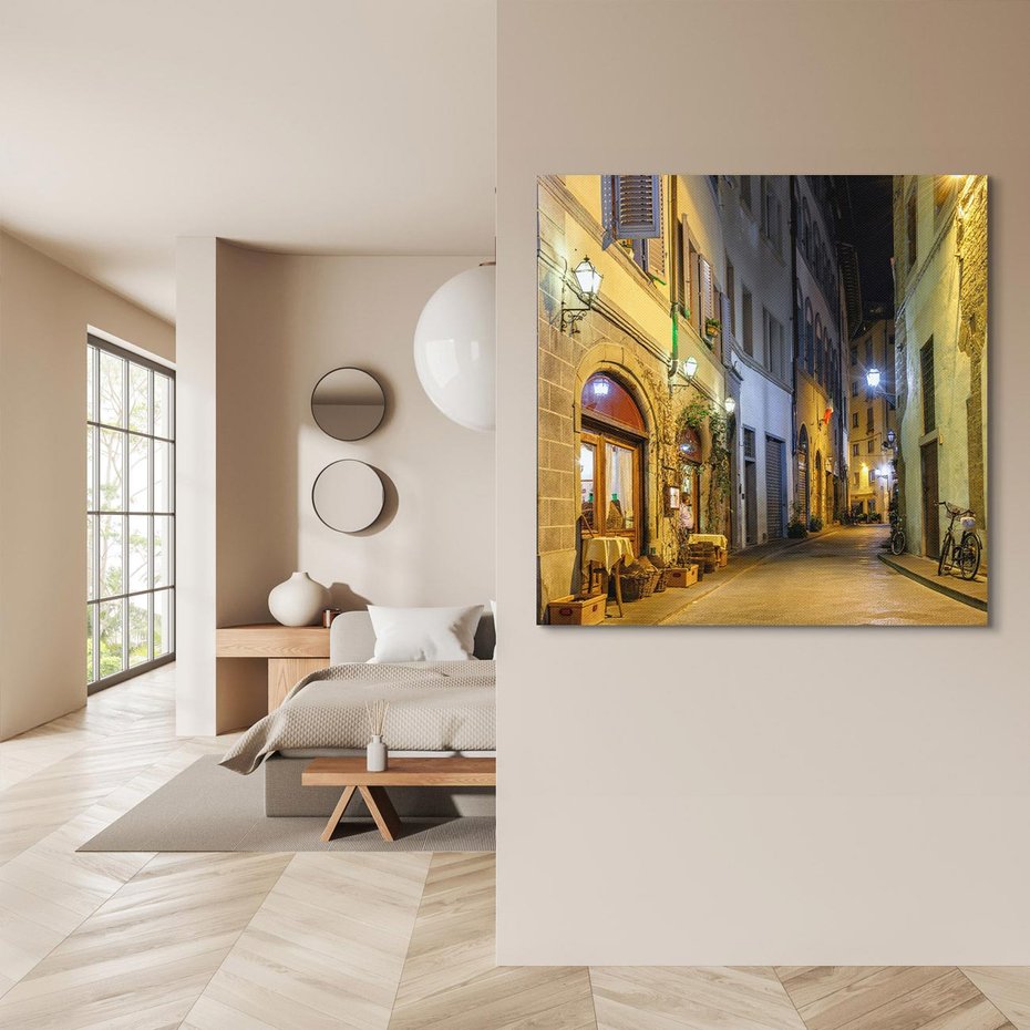 Obraz na płótnie 50x50 - Toskańska uliczka: włoski urok - Włochy, Toskania