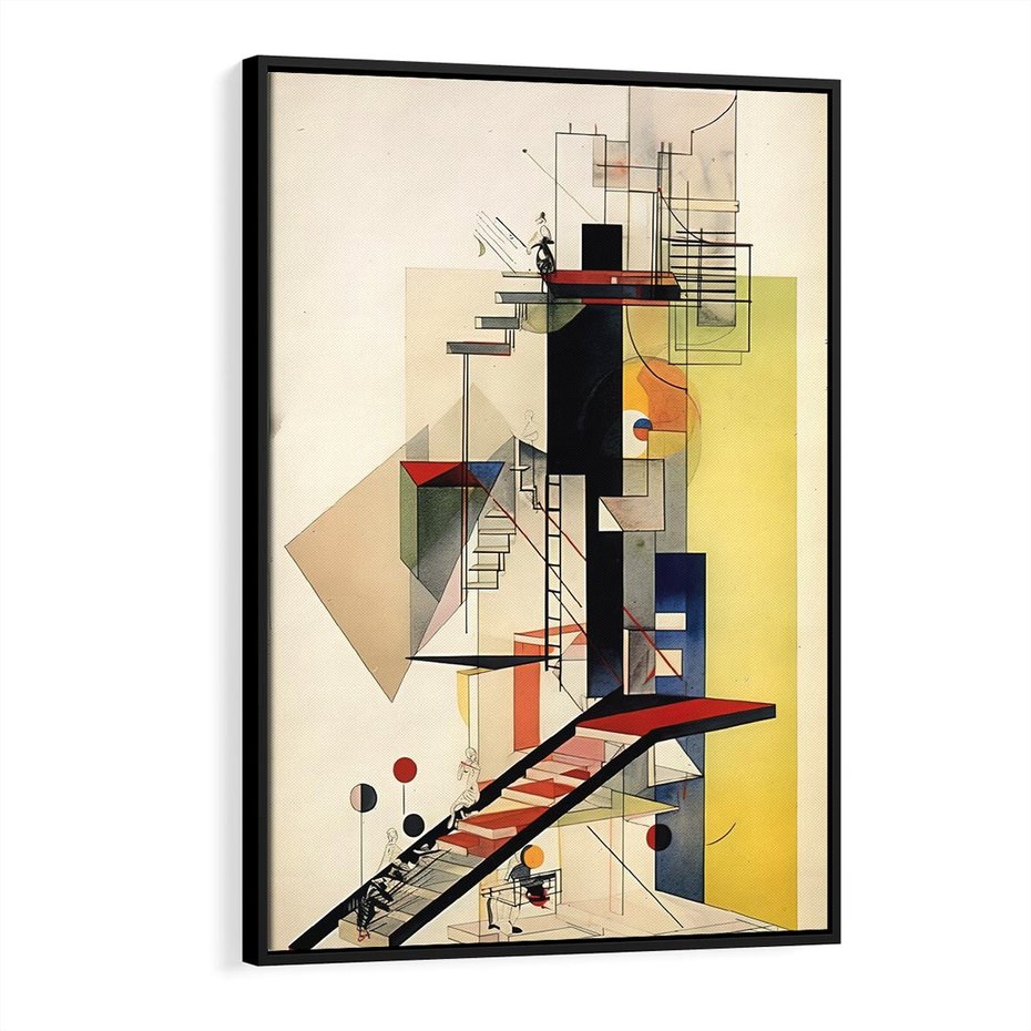 Obraz w ramie 50x70 - Kolorowe Wnętrza Inspiracji - abstrakcyjny obraz, jak kandinsky - rama czarna