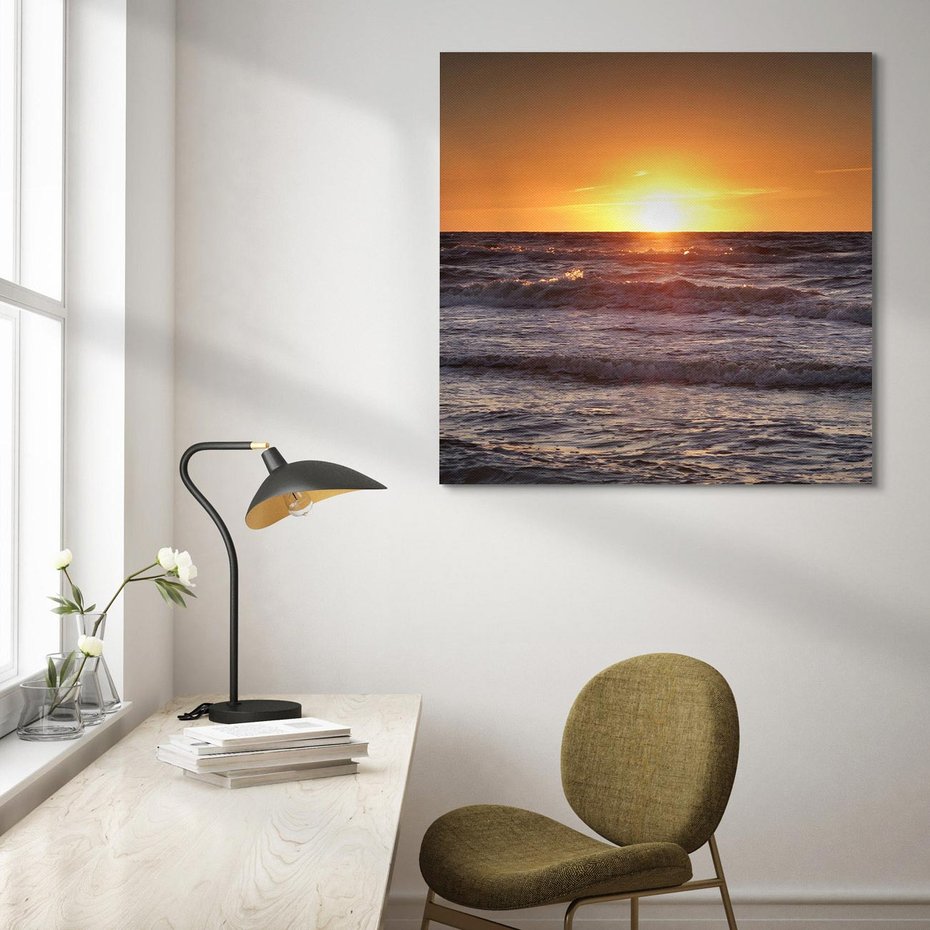 Obraz na płótnie 50x50 - Zachód Słońca Nad Morzem - zachód słońca,