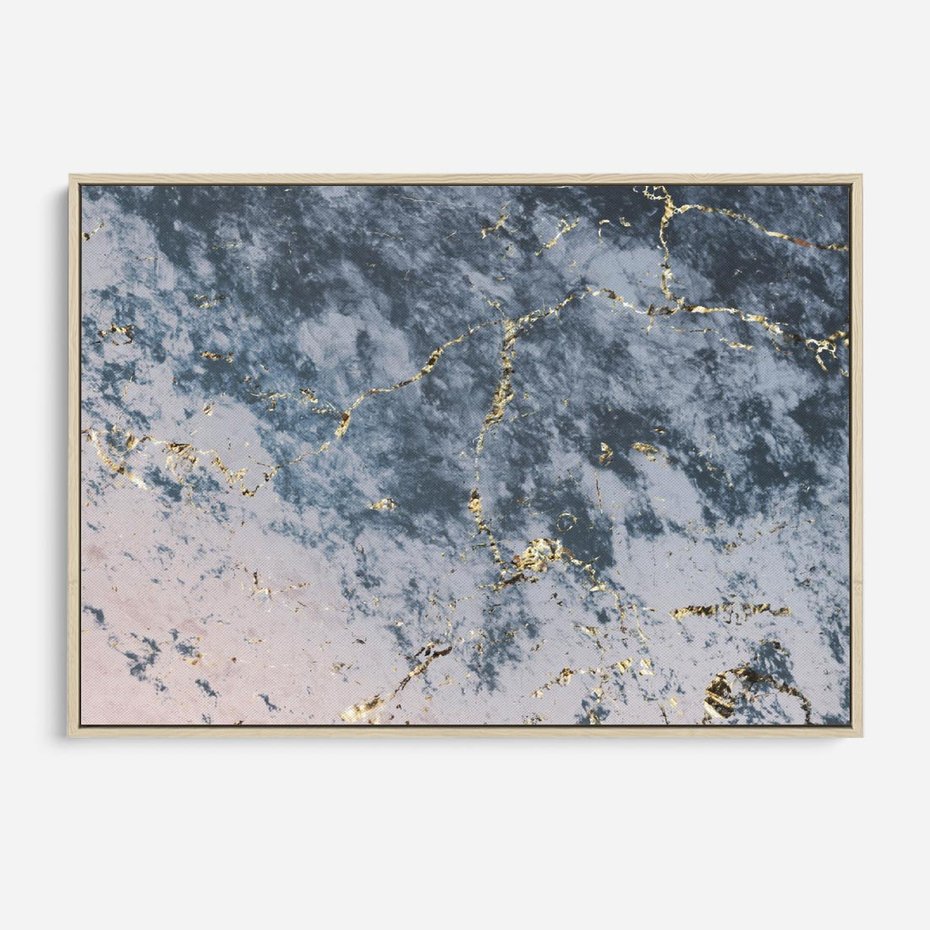 Obraz w ramie 120x80 - Elegancja i Wyrafinowanie - marmur, złoto - rama drewno