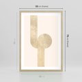 Plakat w ramie 50x70 - Podróżne Kształty - geometryczne linie w złotym kolorze, minimalizm - rama drewno