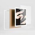 Plakat w ramie 40x50 - Ciemna Abstrakcja - abstrakcja w ciemnych kolorach, czarny - rama biała