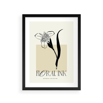 Plakat w ramie 40x50 - Wyblakłe odcienie snów - kwiat, irys - rama czarna