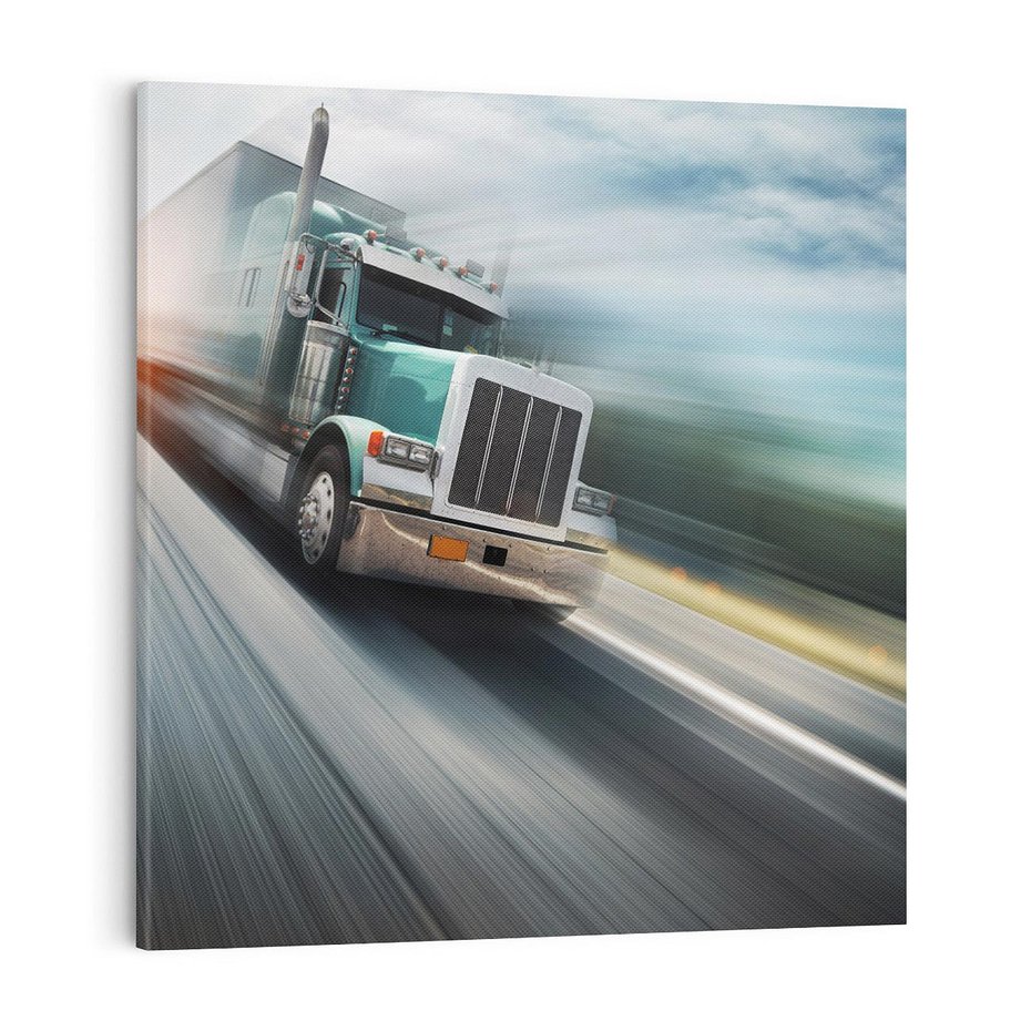 Obraz na płótnie 70x70 - Przez prerię ciężarówką - ciężarówka, USA