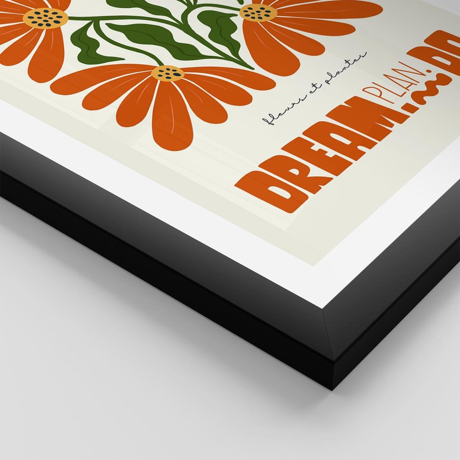 Plakat w ramie 30x40 - Księga Abstrakcji - sztuka nowoczesna, kolorowe kwiaty - rama czarna