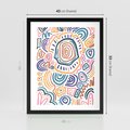 Plakat w ramie 40x50 - Eksploracja Etnicznych Granic - kolorowe etniczne wzory, tęczowe żywe kolory - rama czarna