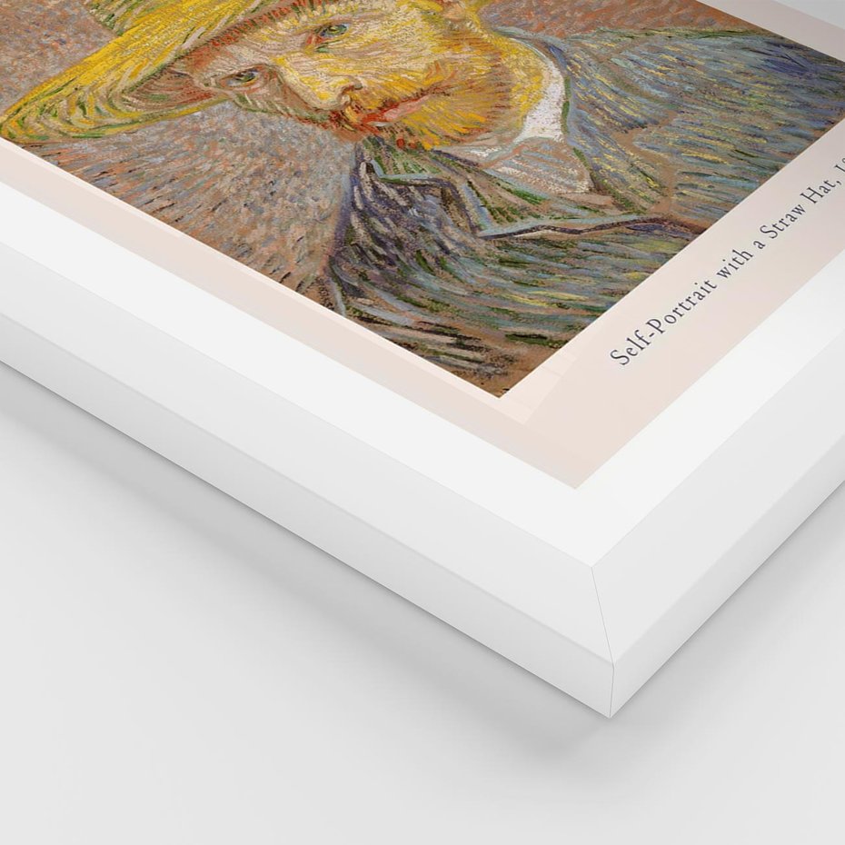 Plakat w ramie 40x50 - Autoportret van Gogha - van gogh, autoportret - rama biała