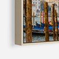 Obraz w ramie 50x50 - Urok Wenecji - fotografia, przystań w Wenecji - rama drewno