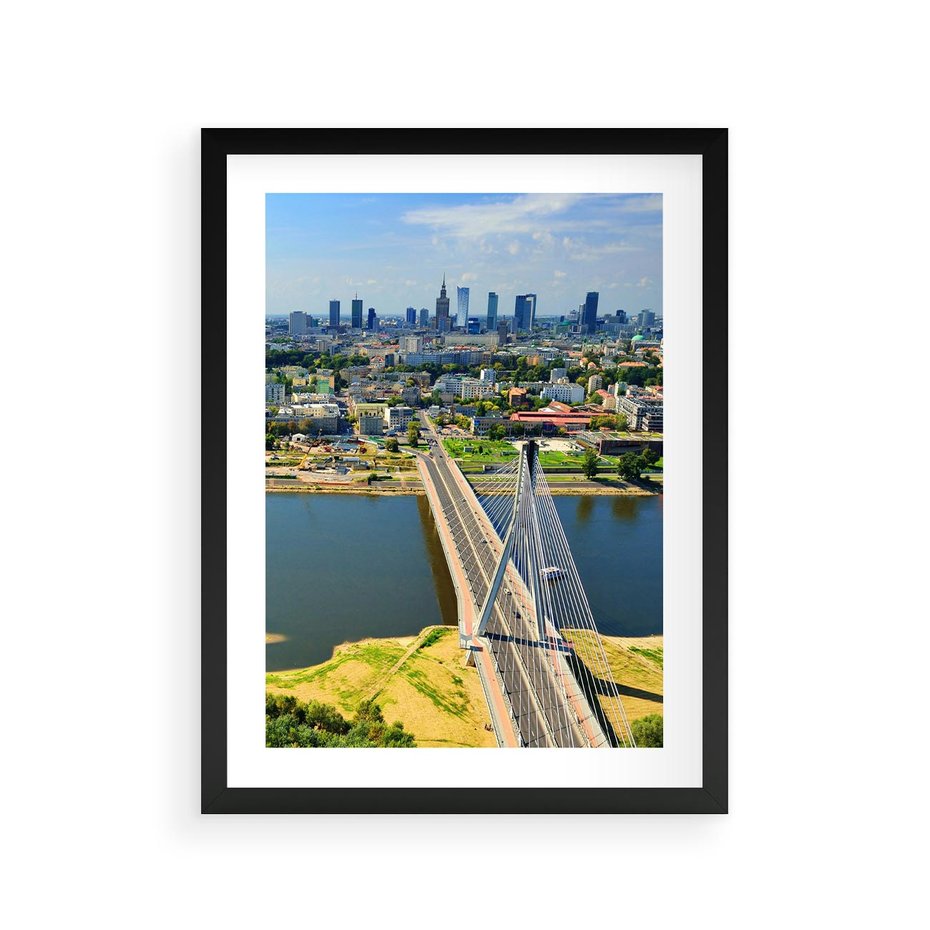Plakat w ramie 30x40 - Most w metropolii - most, miato - rama czarna