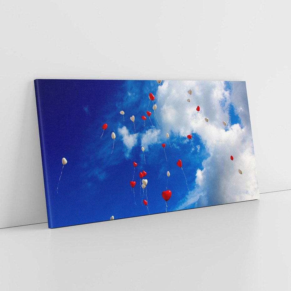 Obraz na płótnie 100x50 - Balony - Serca na niebie - balony, serca