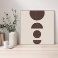Obraz w ramie 80x80 - Migocące Granice - mid century styl, nowoczesna grafika - rama biała