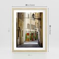 Plakat w ramie 40x50 - Uliczka: perspektywa miejskiego krajobrazu - uliczka, perspektywa - rama drewno