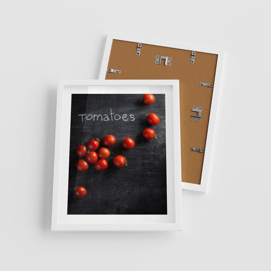 Plakat w ramie 40x50 - Świeżość Smaku - pomidory, kuchnia - rama biała