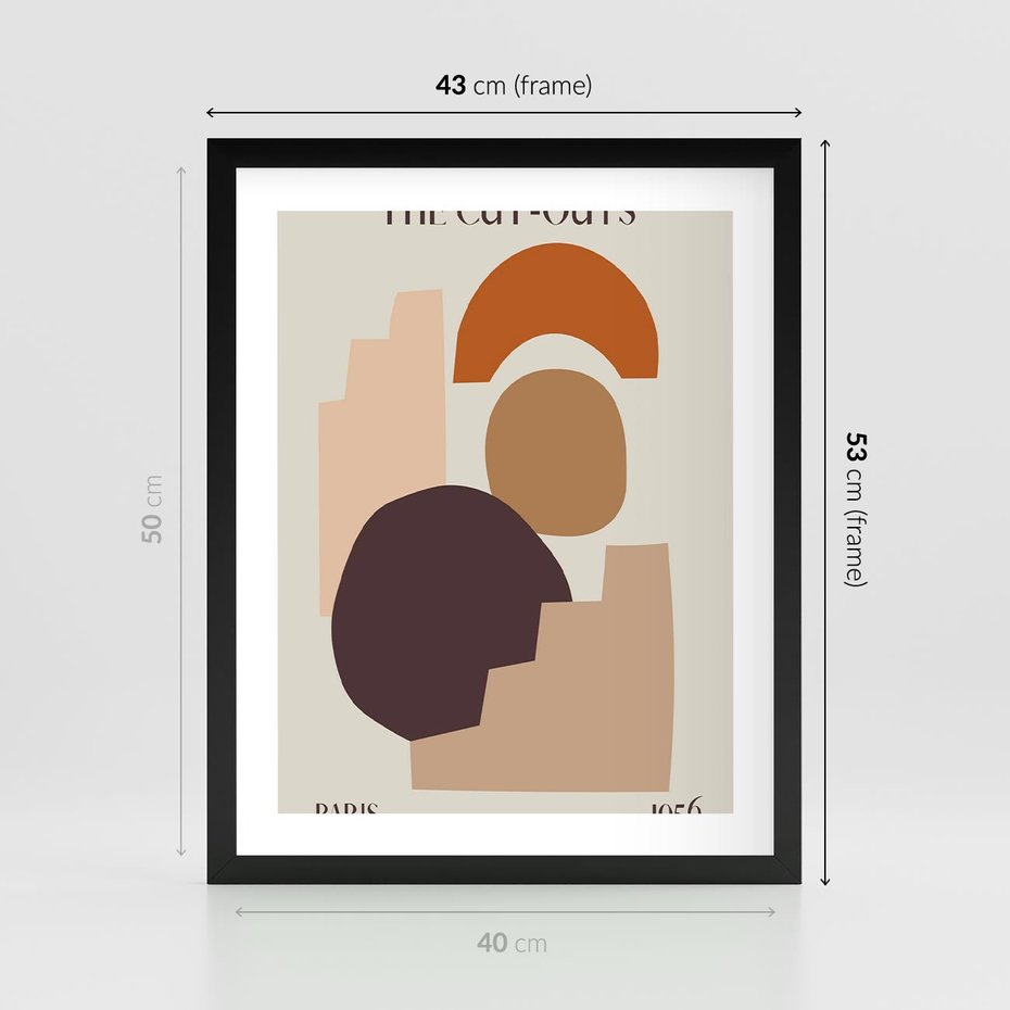 Plakat w ramie 40x50 - Boho Urok: Plakat z Kolorem Ziemi i Typografią - boho grafika, kolory ziemi - rama czarna