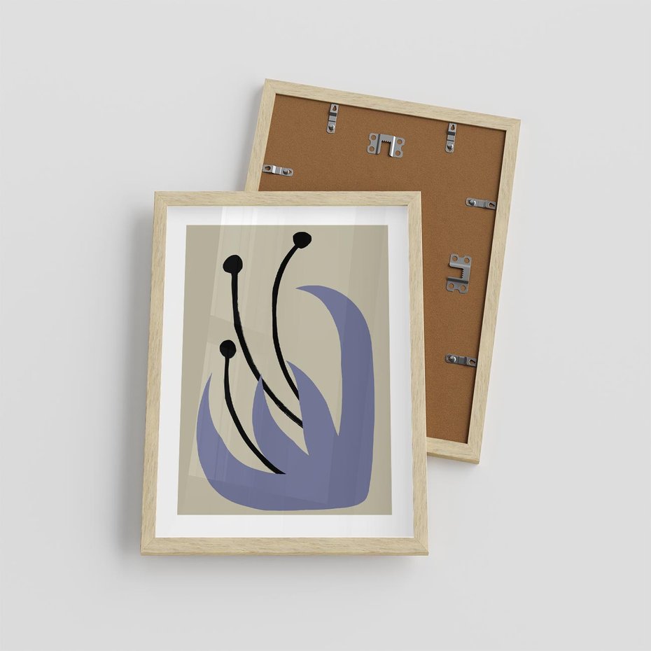 Plakat w ramie 30x40 - Bezgraniczne Przenikanie - minimalizm, boho plakat - rama drewno