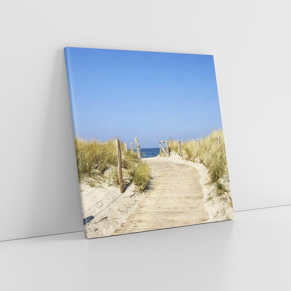 Obraz na płótnie 80x80 - Plaża: magia morza i wydm - plaża, morze