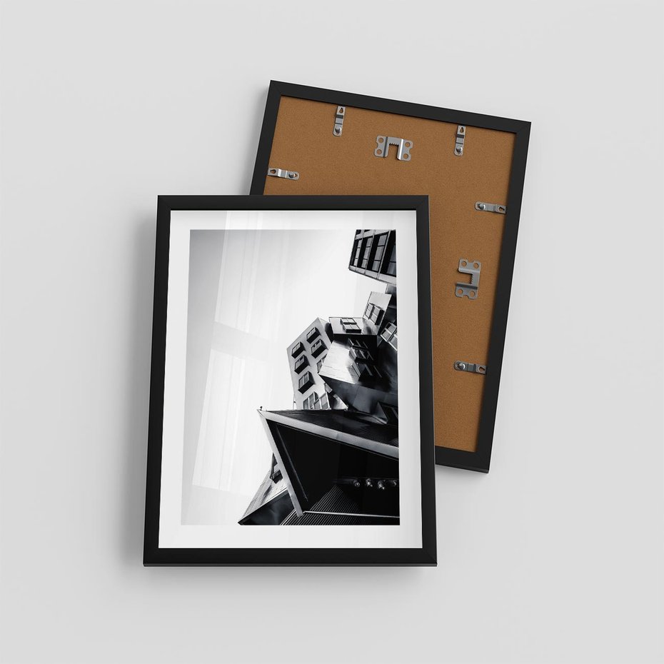 Plakat w ramie 30x40 - Czarno-Biały Świat - architeltura, surowość - rama czarna