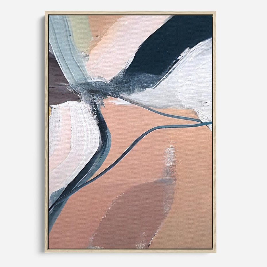 Obraz w ramie 70x100 - Ścieżki Emocji - abstrakcja, farby olejne - rama drewno