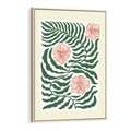 Obraz w ramie 80x120 - Migocące Wzory - abstrakcyjna kompozycja, paprocie - rama drewno