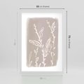 Plakat w ramie 50x70 - Roślinne Przeniknięcia - nowoczesny subtelny plakat, beżowy - rama biała