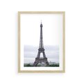 Plakat w ramie 30x40 - Eiffla w mglistym świetle - Eiffla, Paryż - rama drewno