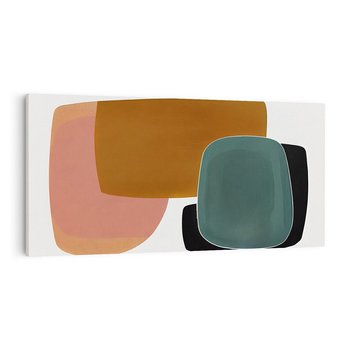 Obraz na płótnie 120x60 - Emocje w akwarelach - geometryczne dziwne kształty, turkusowy