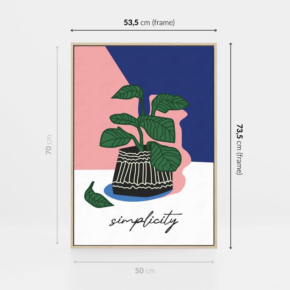 Obraz w ramie 50x70 - Tajemnicze Wibracje - tygrys, kwiaty - rama drewno