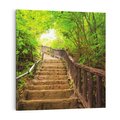 Obraz na płótnie 50x50 - Magiczne schody w lesie - schody, las