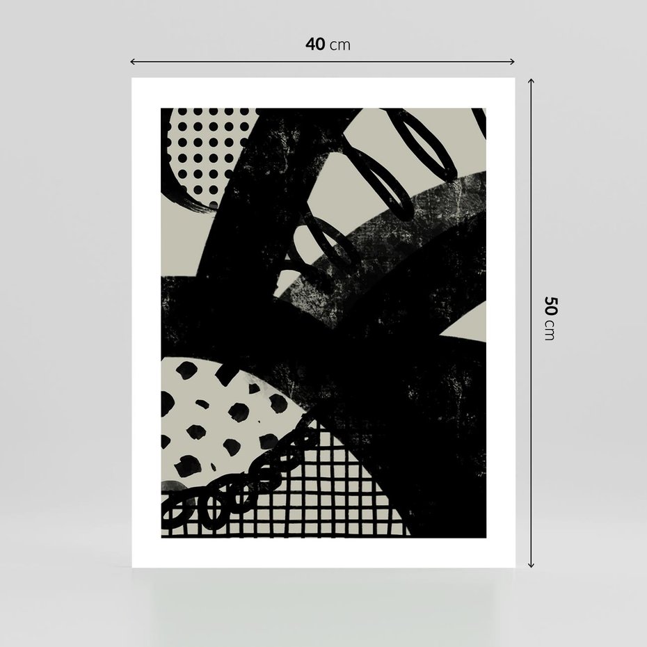 Plakat bez ramy 40x50 - Nieznanie Zaskoczenia - bstrakcyjna mroczna kompozycja, nieregularne