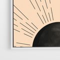 Obraz w ramie 70x100 - Migocące Kształty Promieni - boho czarne słońce, nowoczesna grafika - rama biała