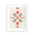 Plakat w ramie 40x50 - Symfonia Natury - abstrakcyjne plamy w odcieniach pomarańczowym, kropki plamki - rama biała