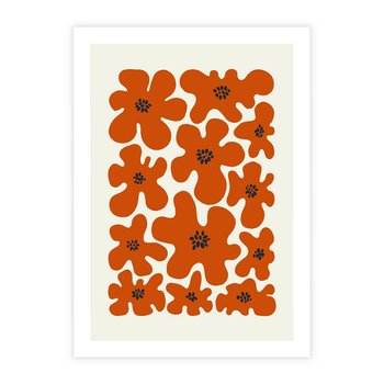 Plakat bez ramy 21x30 - Wibracje Przestrzeni - abstrakcyjne czerwone kwiaty, kompozycja