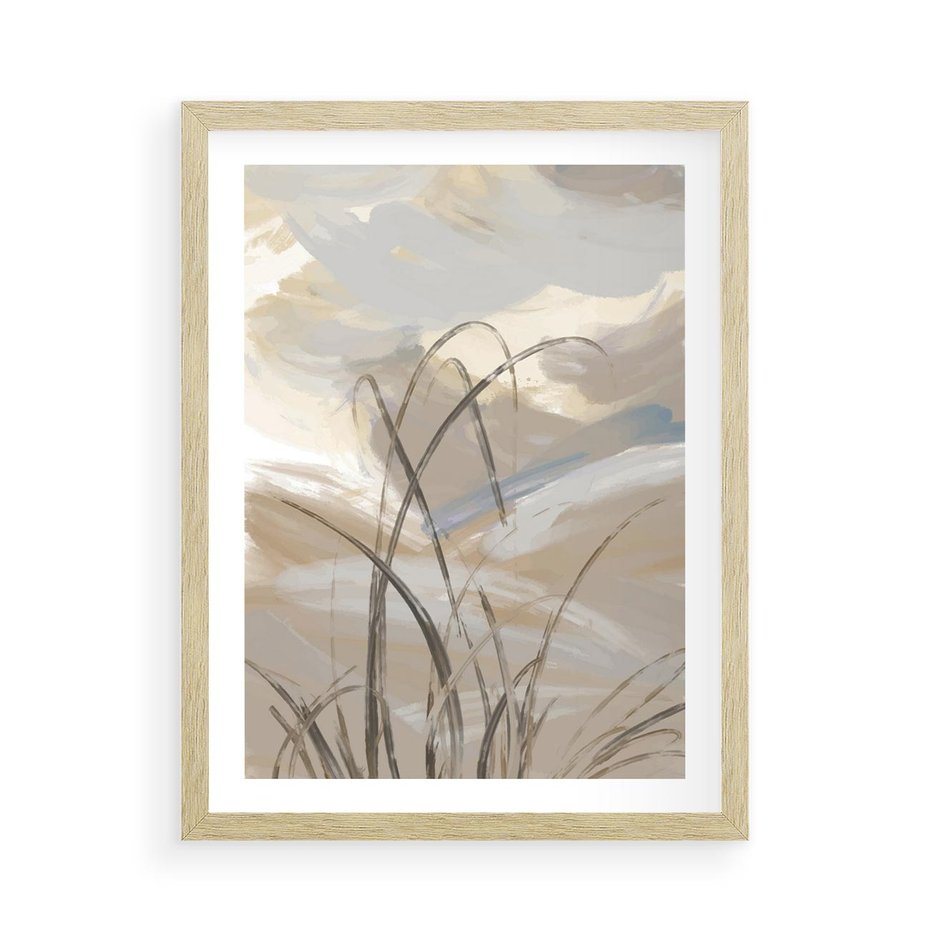 Plakat w ramie 50x70 - Nowoczesne Odbicia - akwarela, obraz - rama drewno