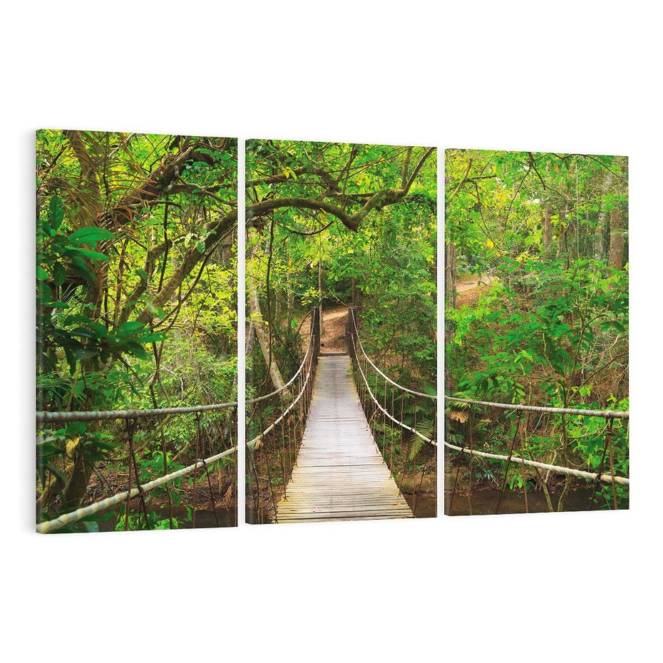 Obraz na płótnie 120x80 - Tajemniczy most w tajskim lesie - Tajlandia, most