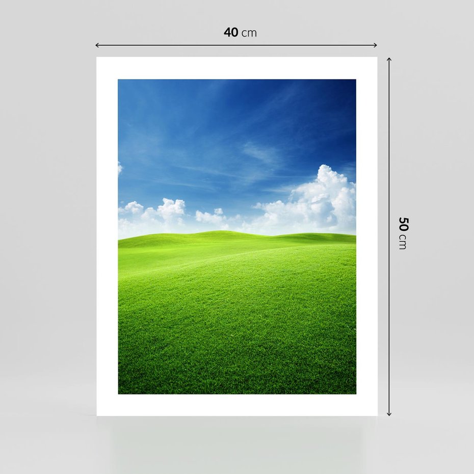 Plakat bez ramy 40x50 - Łąka pod Niebem - łąka, niebo
