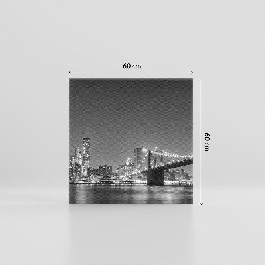 Obraz na płótnie 60x60 - Most w nocnym blasku - Nowy Jork, most
