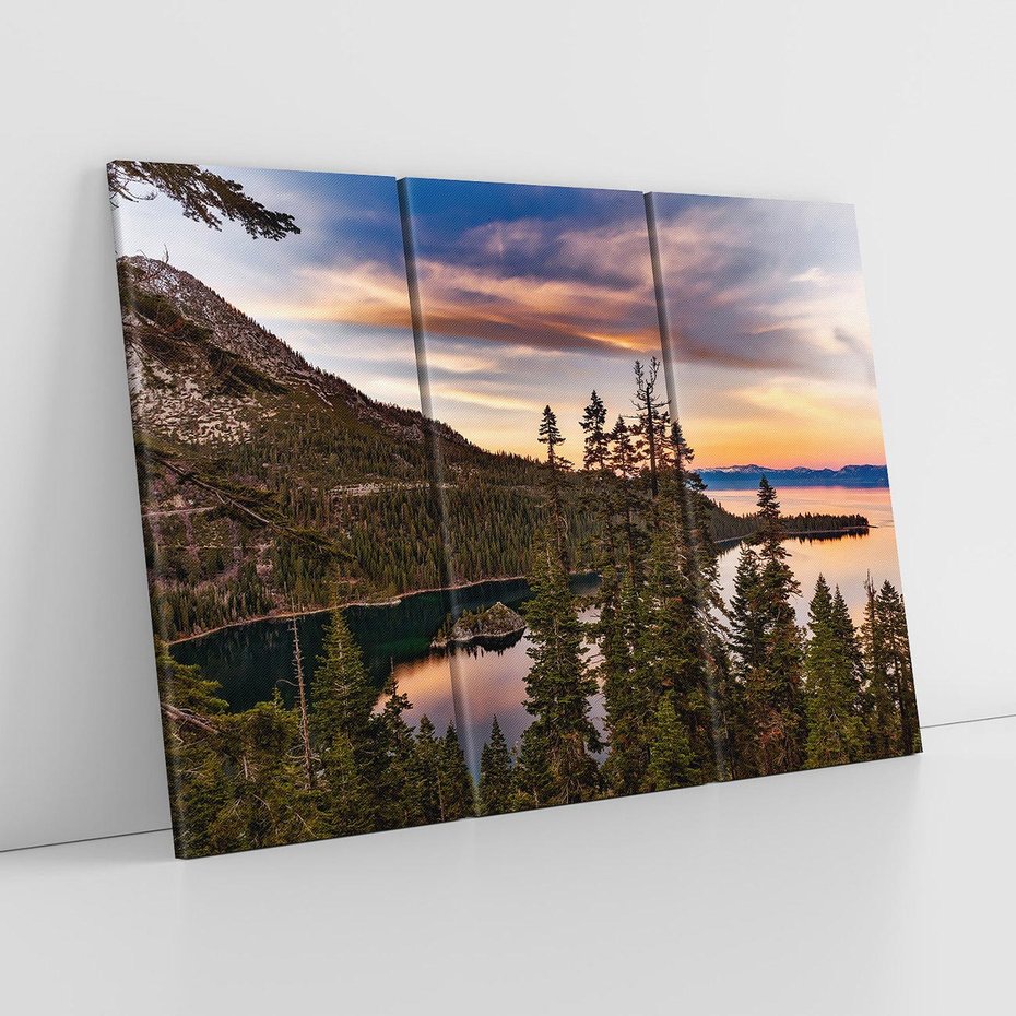 Obraz na płótnie 120x80 - Jezioro w lesie spokój natury - jezioro, las