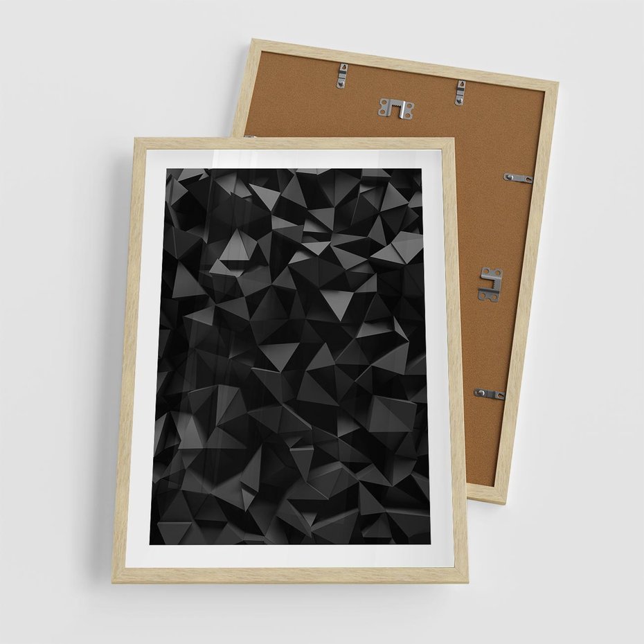 Plakat w ramie 50x70 - Geometryczna nowoczesność - geometryczne, nowoczesne - rama drewno