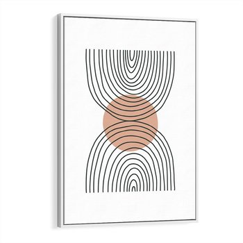 Obraz w ramie 80x120 - Przenikające Widzenia - półkola, koło - rama biała