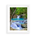 Plakat w ramie 40x50 - Siła Rzeki i Urok Wodospadu - rzeka, wodospad - rama biała